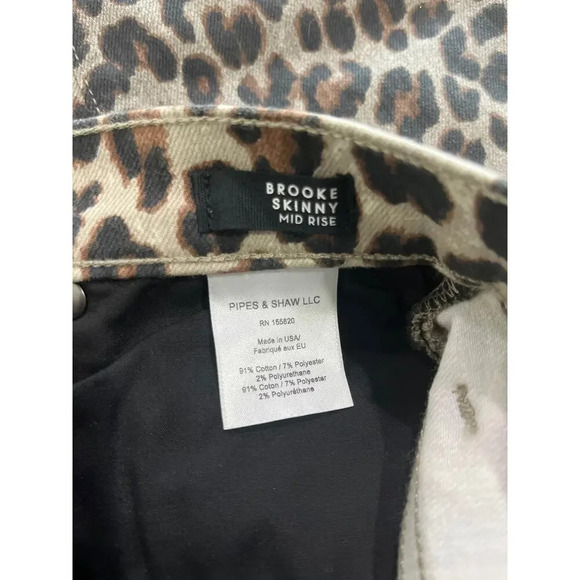 Veronica Beard Coated Leopard Animal Print Brooke Skinny Mid Rise Jeans Sz 27 - Picture 5 of 7